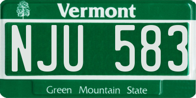 VT license plate NJU583