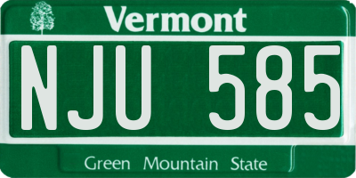 VT license plate NJU585