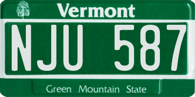 VT license plate NJU587