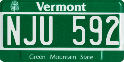 VT license plate NJU592