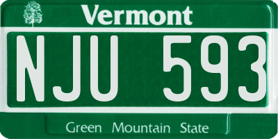 VT license plate NJU593