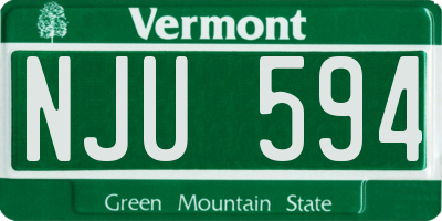 VT license plate NJU594