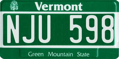 VT license plate NJU598
