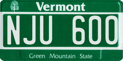 VT license plate NJU600