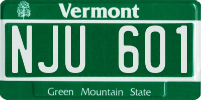 VT license plate NJU601
