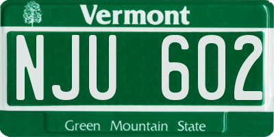 VT license plate NJU602