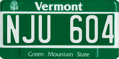 VT license plate NJU604
