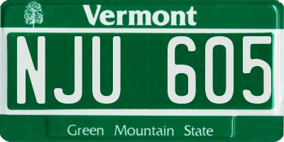 VT license plate NJU605