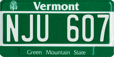 VT license plate NJU607