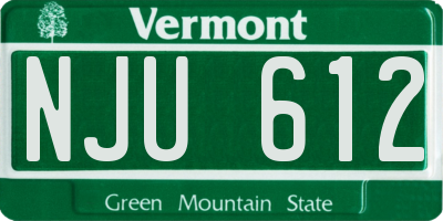 VT license plate NJU612