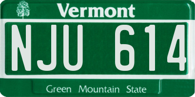 VT license plate NJU614