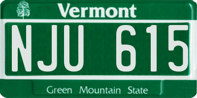 VT license plate NJU615