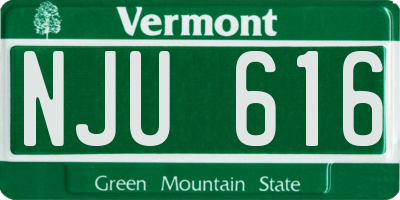 VT license plate NJU616