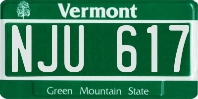 VT license plate NJU617