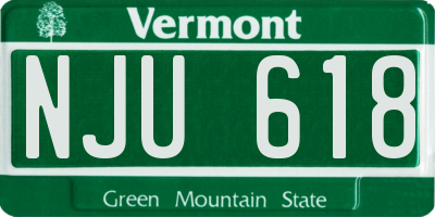 VT license plate NJU618