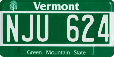VT license plate NJU624