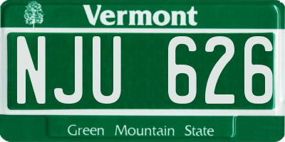 VT license plate NJU626