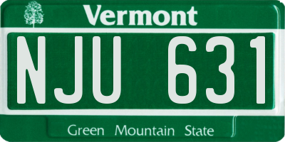 VT license plate NJU631
