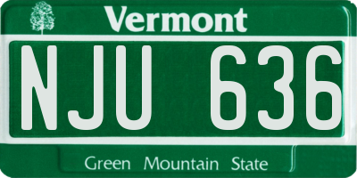 VT license plate NJU636