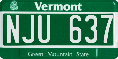 VT license plate NJU637
