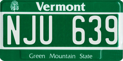 VT license plate NJU639