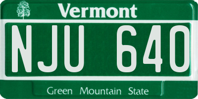 VT license plate NJU640
