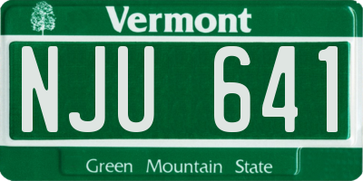 VT license plate NJU641