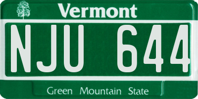 VT license plate NJU644