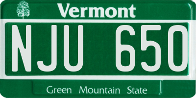 VT license plate NJU650