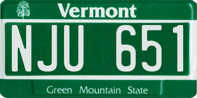 VT license plate NJU651