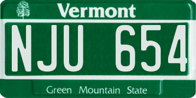 VT license plate NJU654