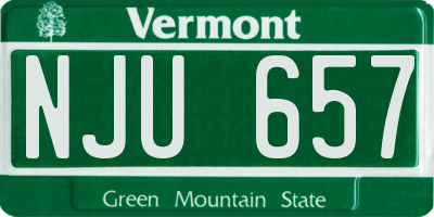 VT license plate NJU657