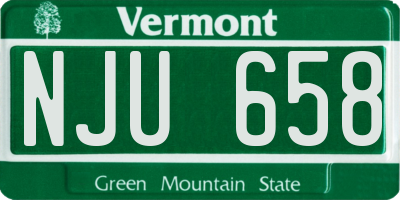 VT license plate NJU658