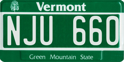 VT license plate NJU660