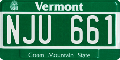 VT license plate NJU661