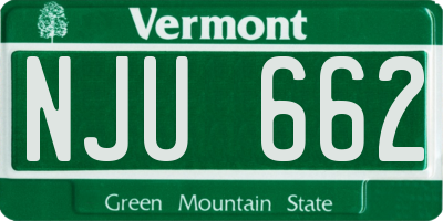 VT license plate NJU662