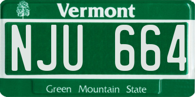 VT license plate NJU664
