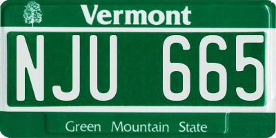 VT license plate NJU665