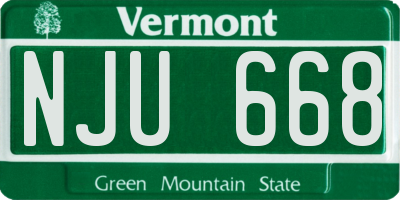 VT license plate NJU668