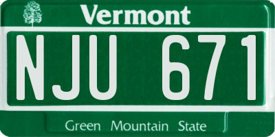 VT license plate NJU671
