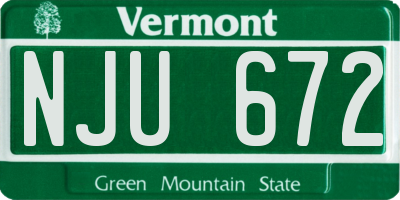 VT license plate NJU672
