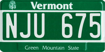 VT license plate NJU675
