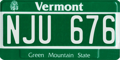 VT license plate NJU676