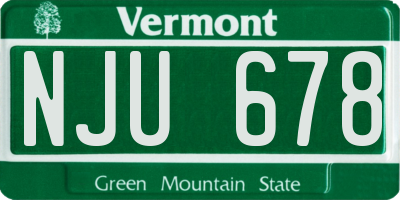 VT license plate NJU678
