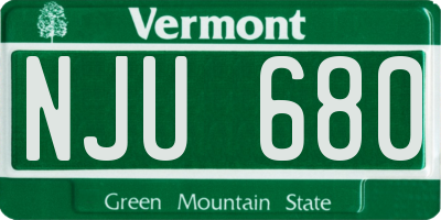 VT license plate NJU680