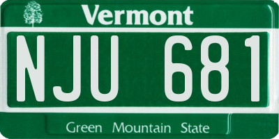 VT license plate NJU681