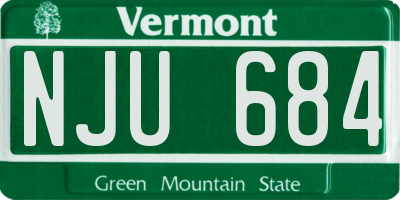 VT license plate NJU684