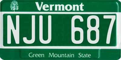 VT license plate NJU687