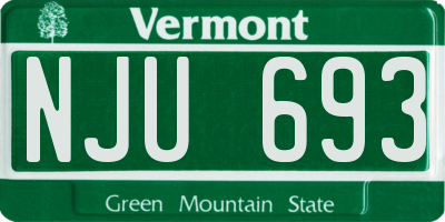 VT license plate NJU693