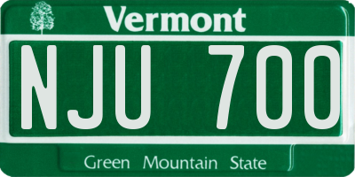 VT license plate NJU700